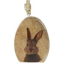 Artikel Ostern Anhänger Hase im Ei Holz Jute Natur 8x10,5cm 4St