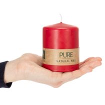 Artikel Rote Stumpenkerze aus Naturwachs, 9 cm hoch