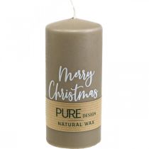 Artikel PURE Stumpenkerzen Merry Christmas 130/60mm Wachs Braun 4St