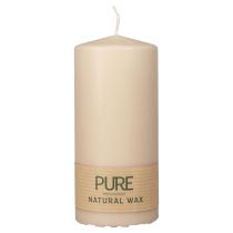 PURE Stumpenkerze Beige Wenzel Kerzen 130/60mm