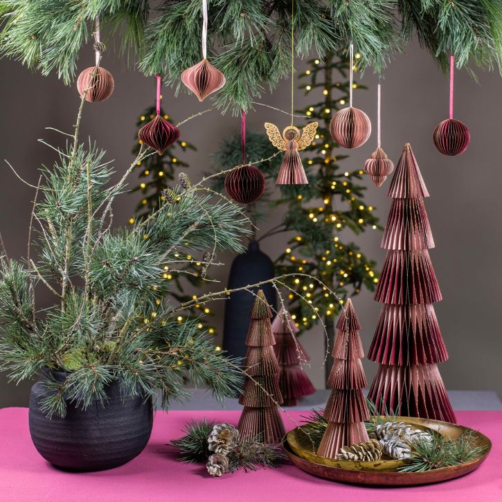 Artikel Papier Weihnachtsbaum Papier Tannenbaum Bordeaux H60cm