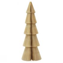 Papier Weihnachtsbaum Papier Tannenbaum Creme, Gold H60cm