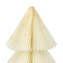 Papier Weihnachtsbaum Papier Tannenbaum Weiß Gold H30cm