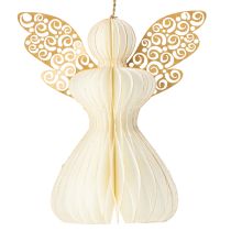 Artikel Papierengel Baumschmuck Engel Anhänger Weiß Gold 12cm 4 St