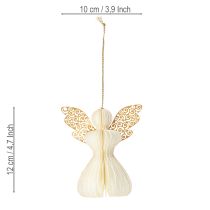 Artikel Papierengel Baumschmuck Engel Anhänger Weiß Gold 12cm 4 St