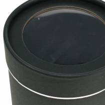 Artikel Runde Blumenbox Schwarz-Silber aus Karton Ø10/12 cm 2er Set