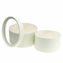 Blumenbox rund Karton Creme Ø15,5/19cm 2er Set
