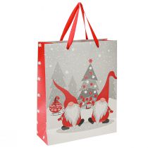 Artikel Geschenktüten aus Papier mit Wichtelmotiv 26×10×32cm Rot Grau 2 Stück