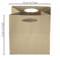 Artikel Papiertasche 12cm Braun Crème Beige Geschenktasche 6 St