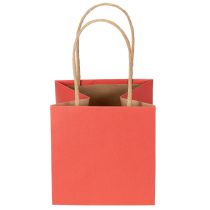 Artikel Geschenktüte aus Papier, 12 cm, Rot mit goldenem Schleifen-Motiv, 8 Stück