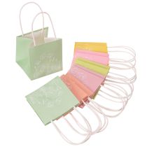 Artikel Geschenktüte Papier 12cm Florales Design Pastell 12 Stück
