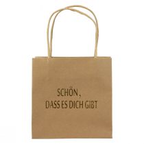 Artikel Papiertüte mit Henkel Aufdruck Natur/Gold 16×8×16cm 6 St