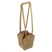 Artikel Papiertüten Henkel Übertopf Papier Natur 11,5×11,5×18,5cm 8 St