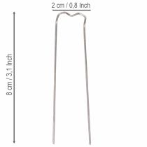 Artikel Patenthaften 17/80 Pflanzennadeln, silberfarben, 8 × 2 cm, 2,5 kg für Kränze und Gestecke