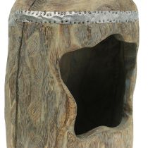 Artikel Deko Skulptur aus Paulownia Holz Grau Ø15cm H39cm