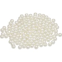 Perlen zum Auffädeln Bastelperlen Creme Weiß 8mm 300g