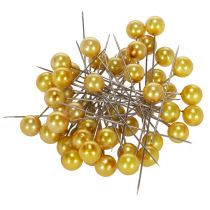 Artikel Perlkopfnadeln Gold Kunststoff-Metall Ø10mm 60mm 50 Stück
