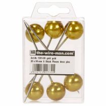 Artikel Perlkopfnadeln Kunststoff Gold Ø20mm Länge 90mm für Floristik