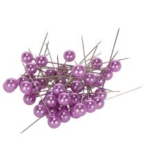 Artikel Perlkopfnadeln aus Metall mit Kunststoffkopf Ø10mm 60mm Lila 50 Stück