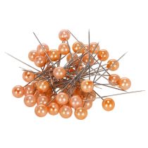 Artikel Perlkopfnadeln aus Metall und Kunststoff Orange Ø10mm 60mm für Floristik und Bastelprojekte