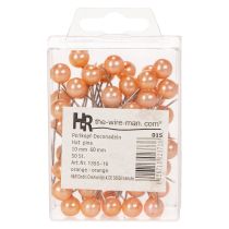 Artikel Perlkopfnadeln aus Metall und Kunststoff Orange Ø10mm 60mm für Floristik und Bastelprojekte