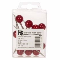 Artikel Perlkopfnadeln Rot Ø15 mm 75 mm Kunststoff Metall Dekoration