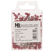 Artikel Perlkopfnadeln Metall Rot Ø4mm 40mm 150 Stück für Floristik