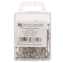 Artikel Perlkopfnadeln Silber Ø 4 mm Länge 40 mm 150 Stück Floristik und Dekoration