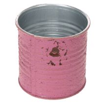 Artikel Pflanzdose Metall Rund Ø8cm H7,5cm Lila Vintage-Look Innenbereich