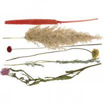 Artikel Deko-Trockenblumenstrauß Rosa Mix mit Wiesenblumen H30-35cm