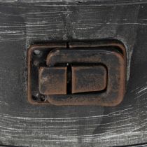Artikel Pflanzschale aus Metall in Springform-Optik schwarz Ø24cm H7,5cm