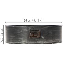 Artikel Pflanzschale aus Metall in Springform-Optik schwarz Ø24cm H7,5cm
