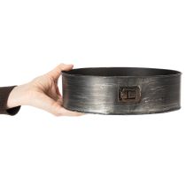 Artikel Pflanzschale aus Metall in Springform-Optik schwarz Ø24cm H7,5cm