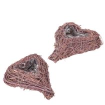 Artikel Herzform Schale aus Zweigen mit Folieneinsatz 14x12x4cm 2er-Set