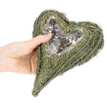 Artikel Pflanzherz aus Naturmaterial mit Folieneinsatz 22cm Grün 2er-Set