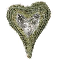 Artikel Pflanzherz aus Naturmaterial mit Folieneinsatz 22cm Grün 2er-Set
