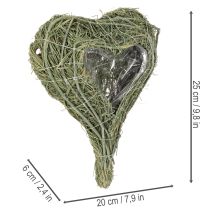Artikel Pflanzherz aus natürlicher Rebe mit Folie 25 cm