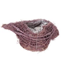 Artikel Pflanzherz aus Rebenmaterial mit Kunststofffolie 24 cm in Lila