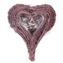 Artikel Pflanzherz aus Rebenmaterial mit Kunststofffolie 24 cm in Lila