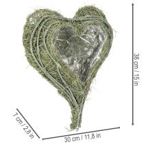 Artikel Herzschale aus Naturgras mit Folie zum Bepflanzen 38cm grün