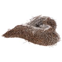 Artikel Pflanzgefäß Herz aus Rebenzweigen mit Folie 20 cm Braun 2er-Set