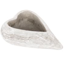 Artikel Dekoschale Herzform aus Steinguss, grau, 19 cm