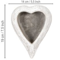 Artikel Dekoschale Herzform aus Steinguss, grau, 19 cm