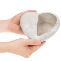 Artikel Pflanzschale Herz aus Steinguss 17 cm Grau
