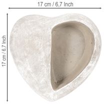 Artikel Pflanzschale Herz aus Steinguss 17 cm Grau