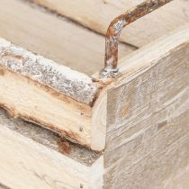Artikel Pflanzkasten Holz Natur mit Rinde und Griffen 29cm/23cm 2er-Set