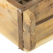 Artikel Pflanzkasten aus Holz 32×15×10cm mit Metallgriff Vintage-Charme
