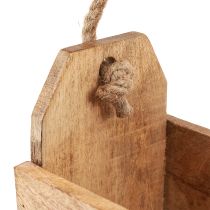 Artikel Pflanzkasten Holz Eckig Natur mit Jutehenkel 27x12x17cm