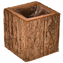 Artikel Pflanzkasten Holz quadratisch Pinienrinde Übertopf 12×12cm