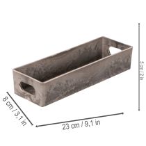 Artikel Rechteckiges Dekotablett Kunststoff 23x8x5cm Anthrazit
